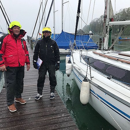Die Eismänner beim Segeltraining